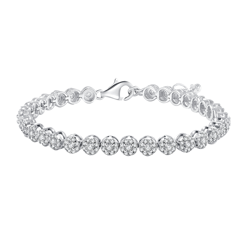 Round Lab Grown Diamond Tennis Bracelet