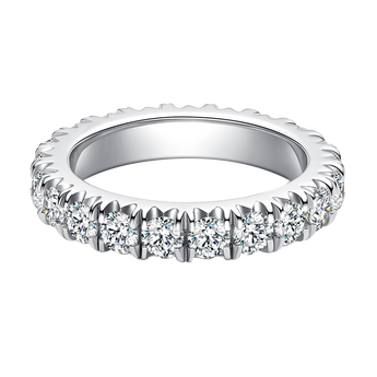 Round Milgrain Lab Diamond Eternity Ring