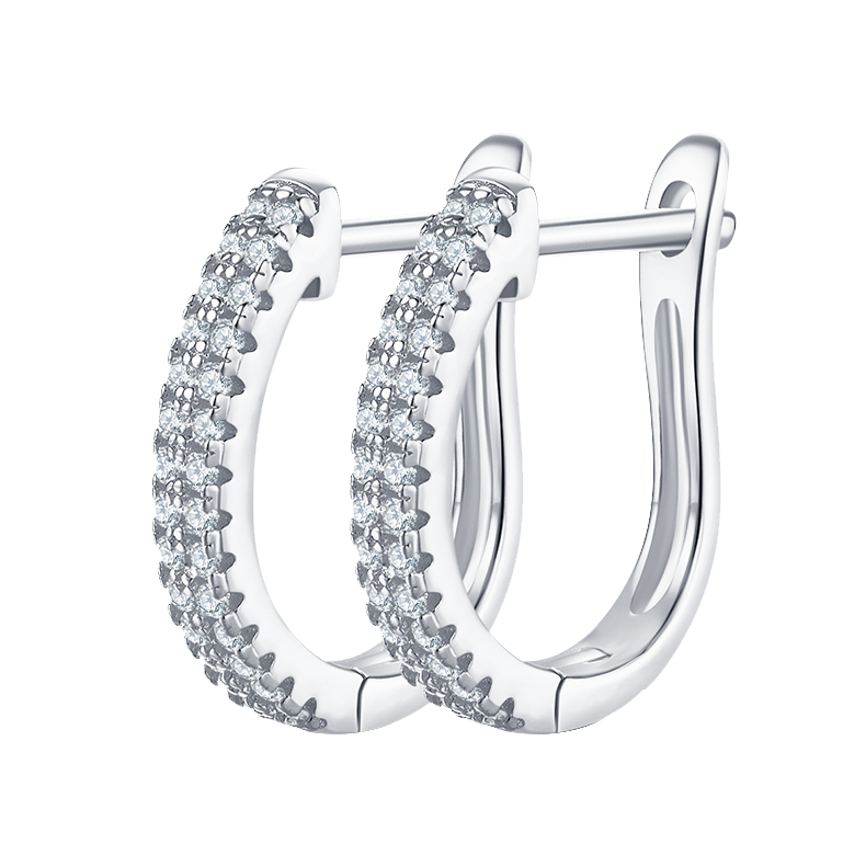 Round lab-grown diamond hoop earrings