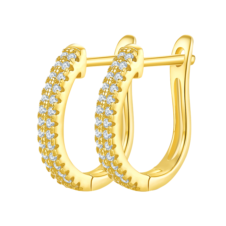 Round lab-grown diamond hoop earrings