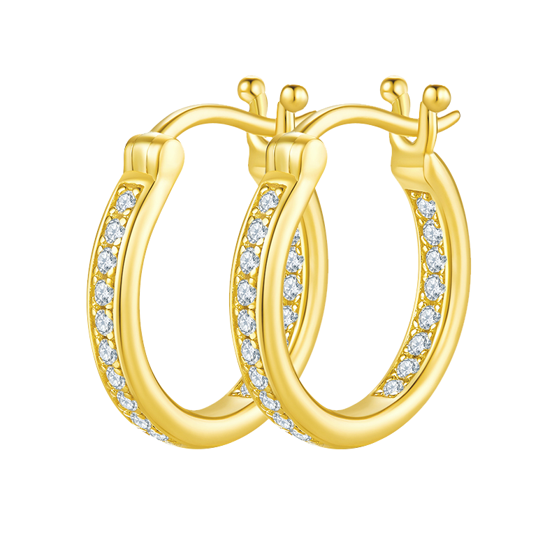 Round lab grown diamond hoop earrings