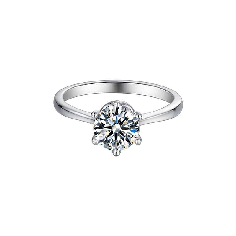 Six-Prong Round Lab-Grown Diamond Solitaire Ring