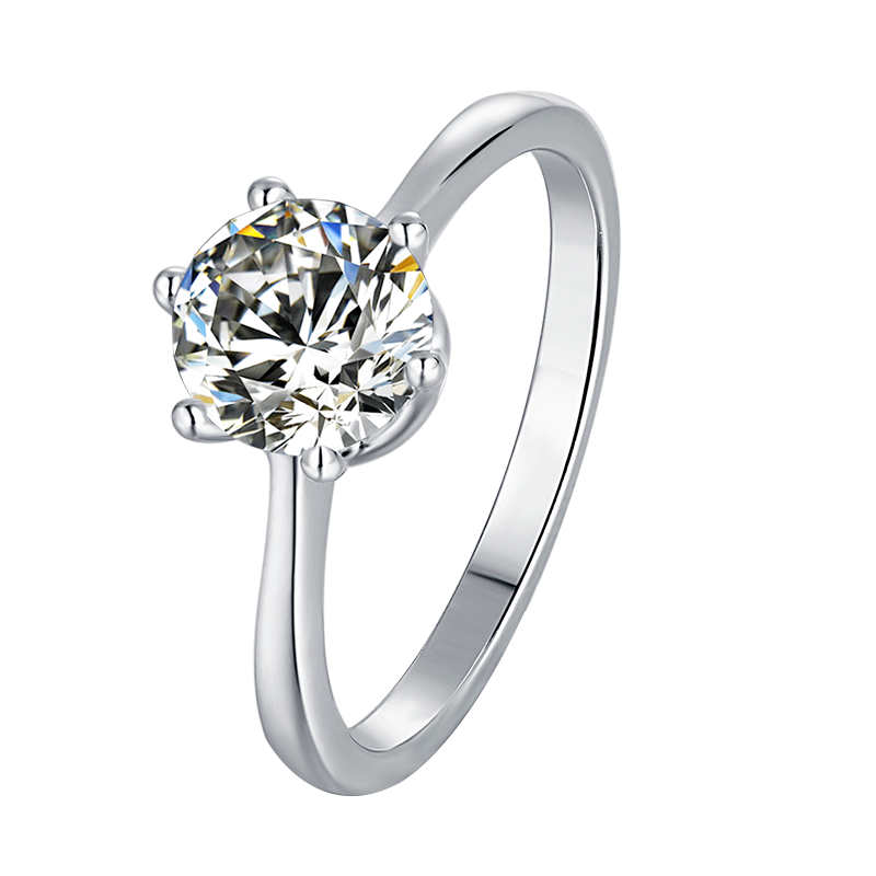 Six-Prong Round Lab-Grown Diamond Solitaire Ring