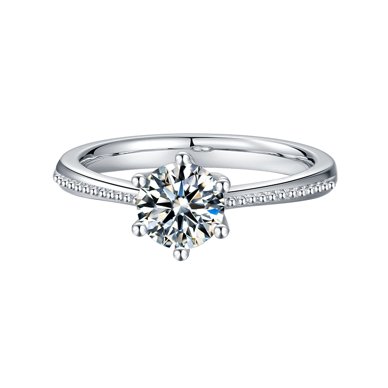 Six-Prong Solitaire Round Lab-Grown Diamond Engagement Ring