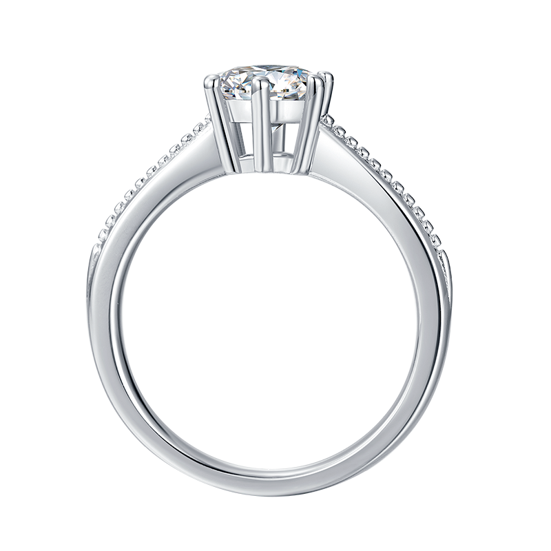 Six-Prong Solitaire Round Lab-Grown Diamond Engagement Ring