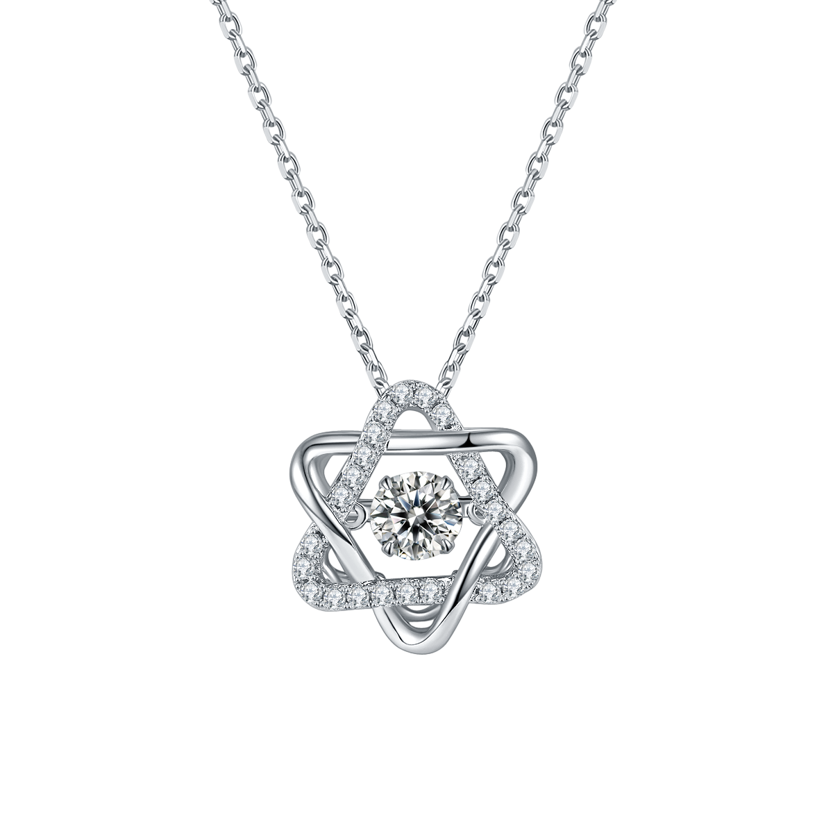 Six Pointed Star Pendant Diamond Necklace