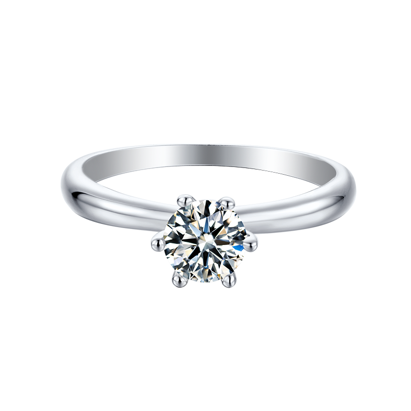 Six Prong Round Lab Diamond Solitaire Ring