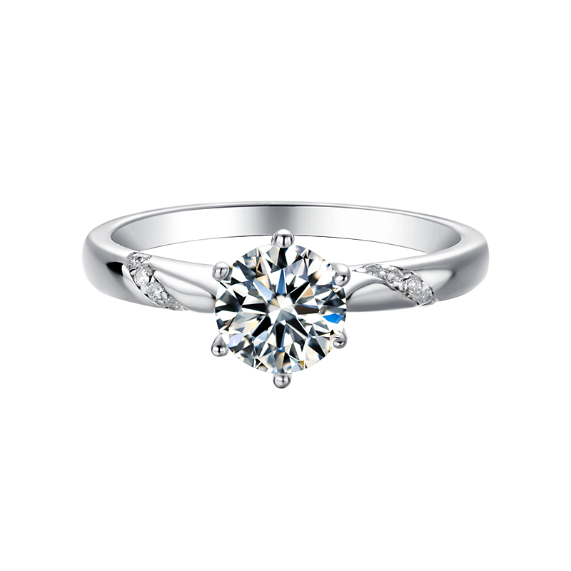 Six Prong Round Lab Diamond Vintage Ring