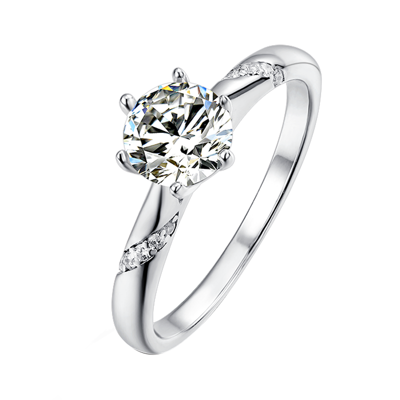 Six Prong Round Lab Diamond Vintage Ring