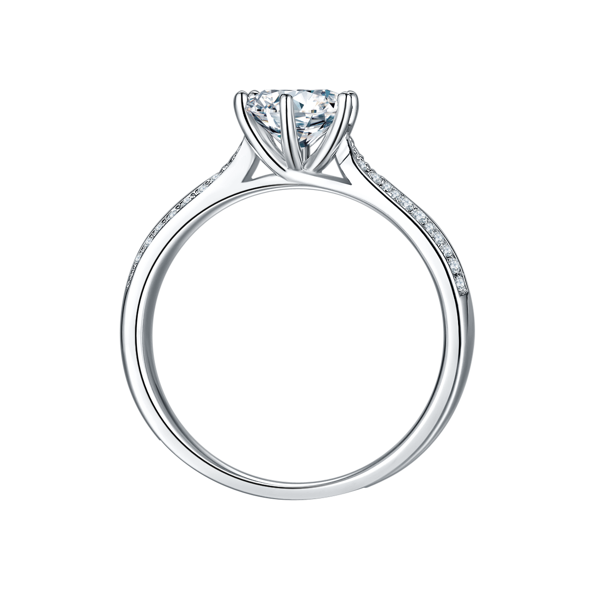 Six Prong Round Lab Diamond Vintage Ring