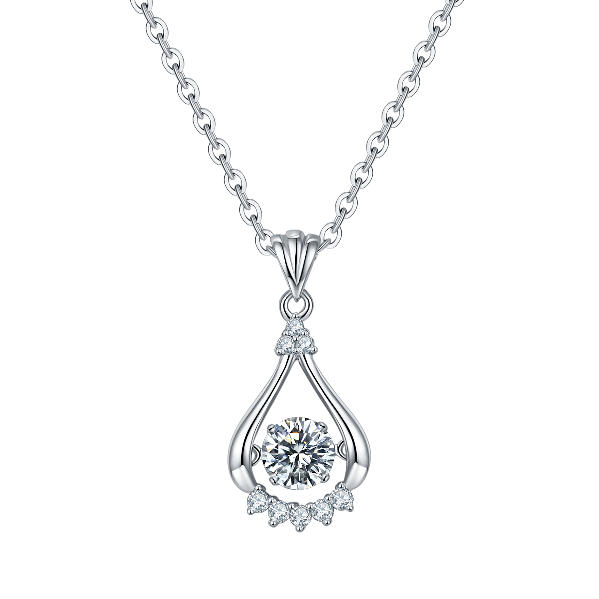 Smart Water Drop Diamond Pendant Necklace