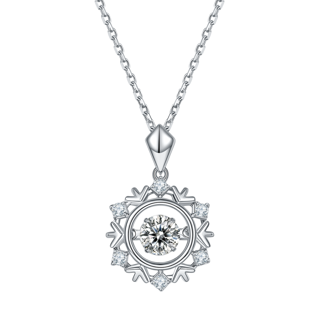 Snowflake Pendant Diamond Necklace