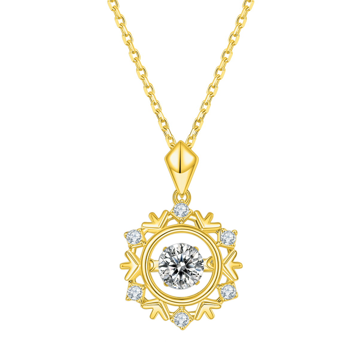 Snowflake Pendant Diamond Necklace