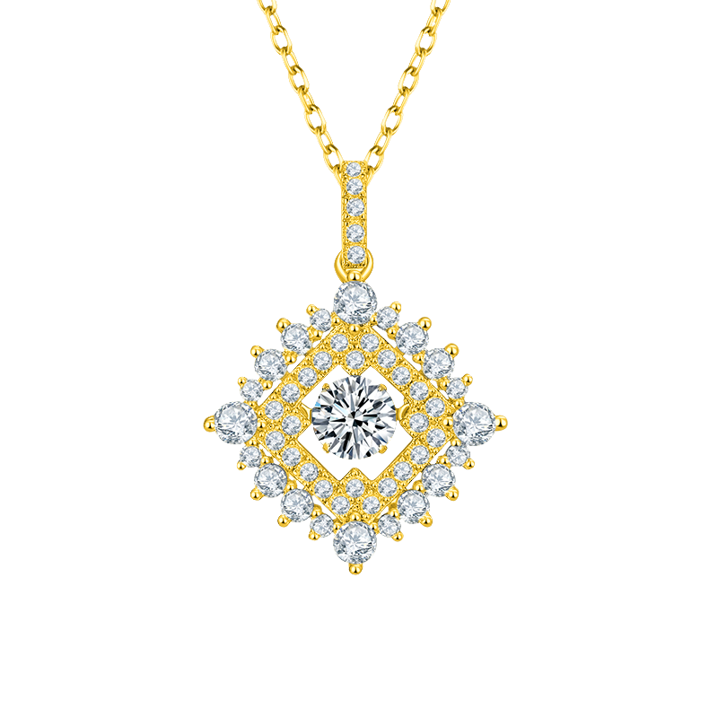 Sparkling Lab Grown Diamond 14K Gold Pendant Necklace