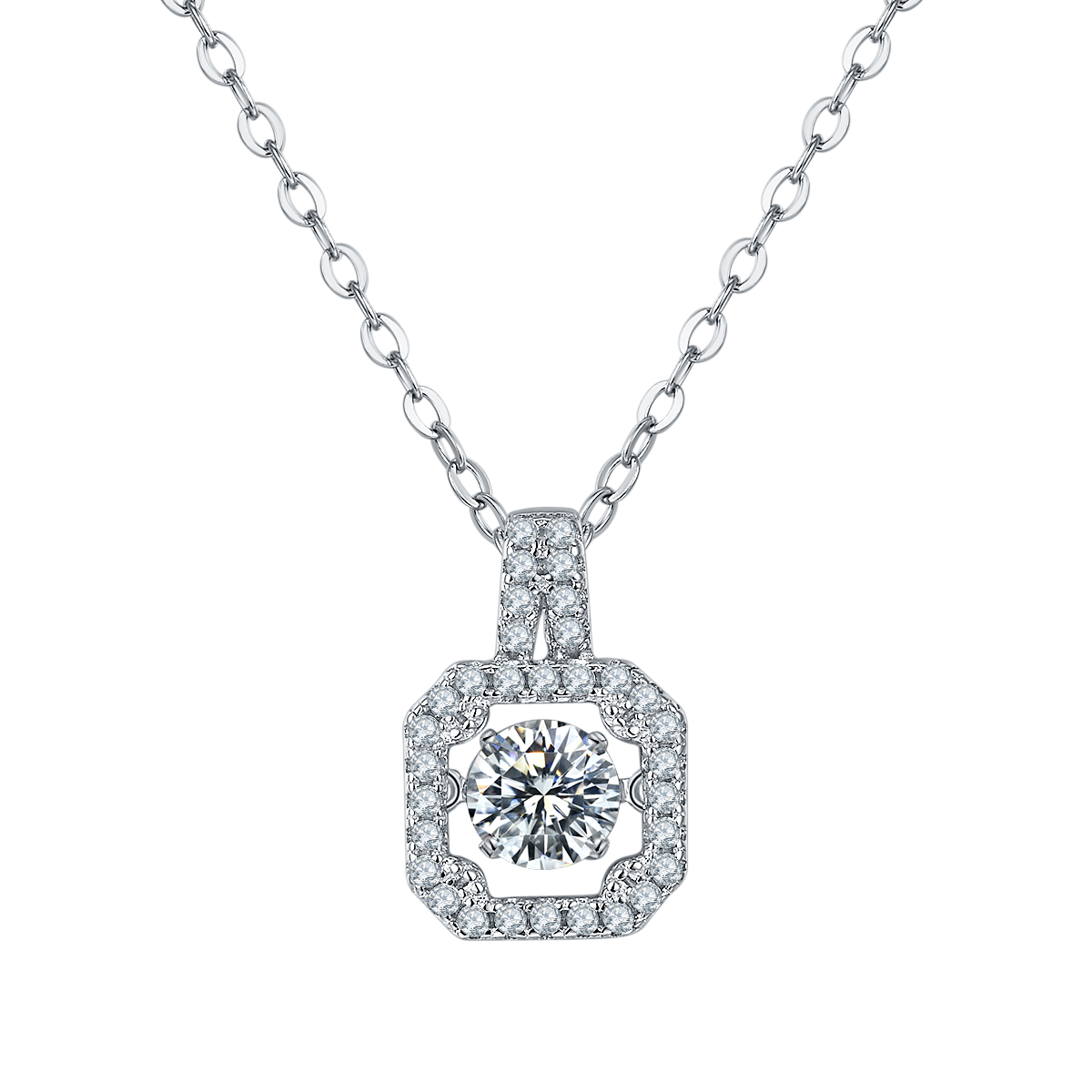 Square Handbag Pendant Diamond Necklace