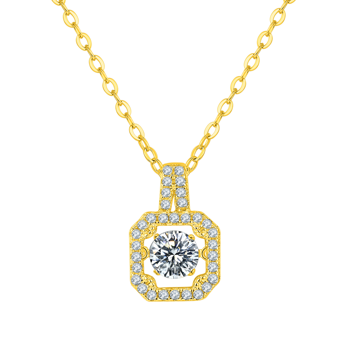 Square Handbag Pendant Diamond Necklace