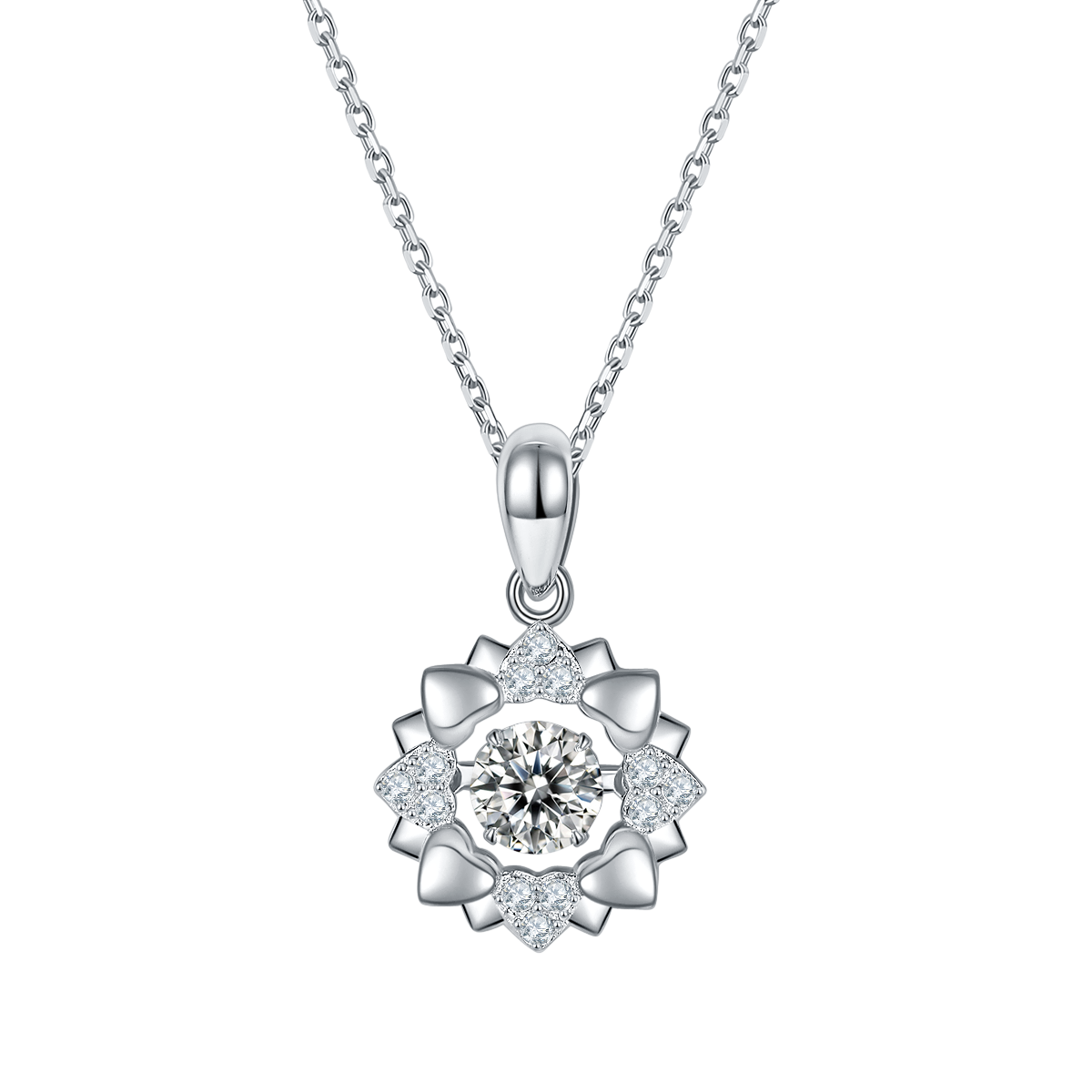 Sunflower Pendant Diamond Necklace