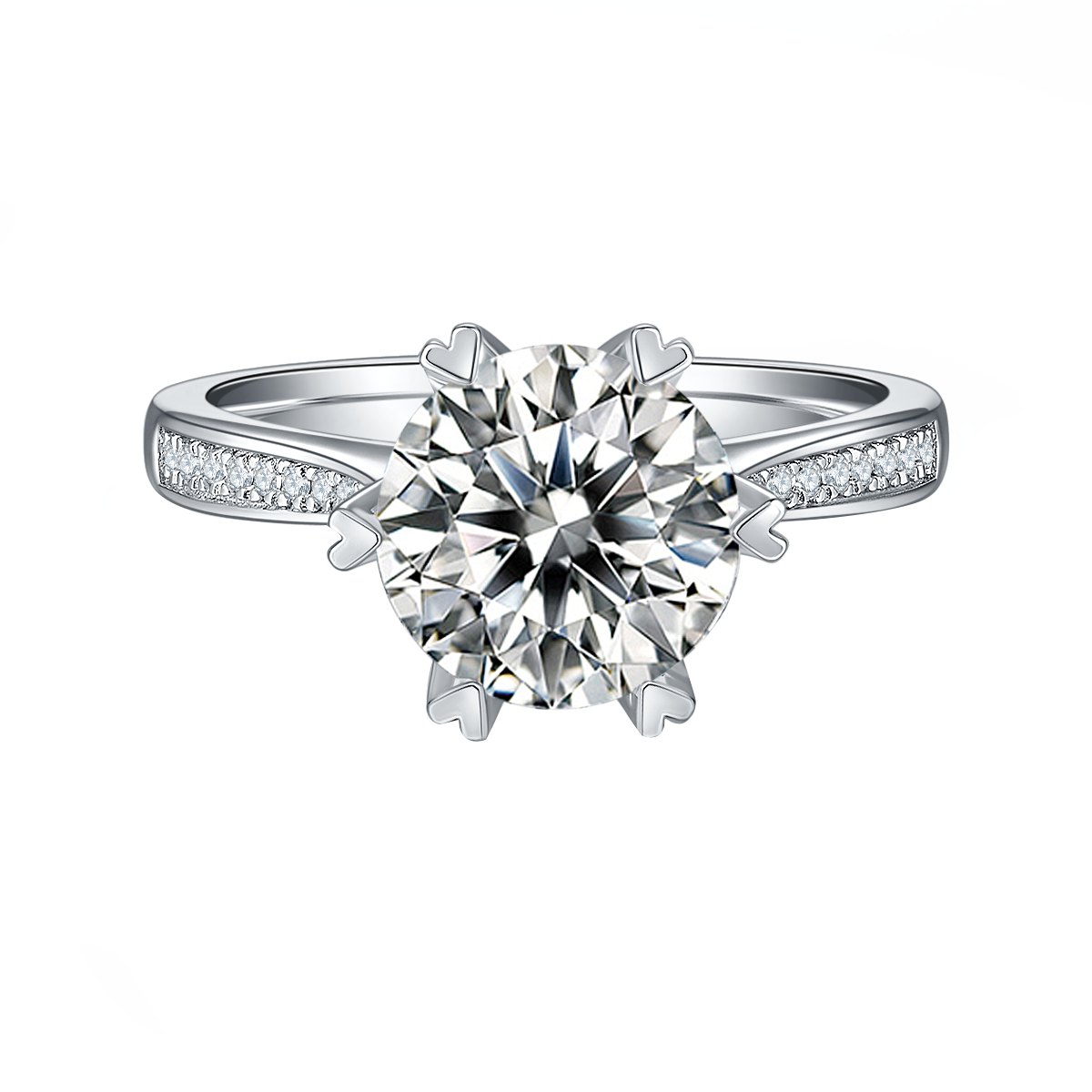 Time comes and turns series Round Lab-Grown Diamond Vintage Style Engagement Ring.