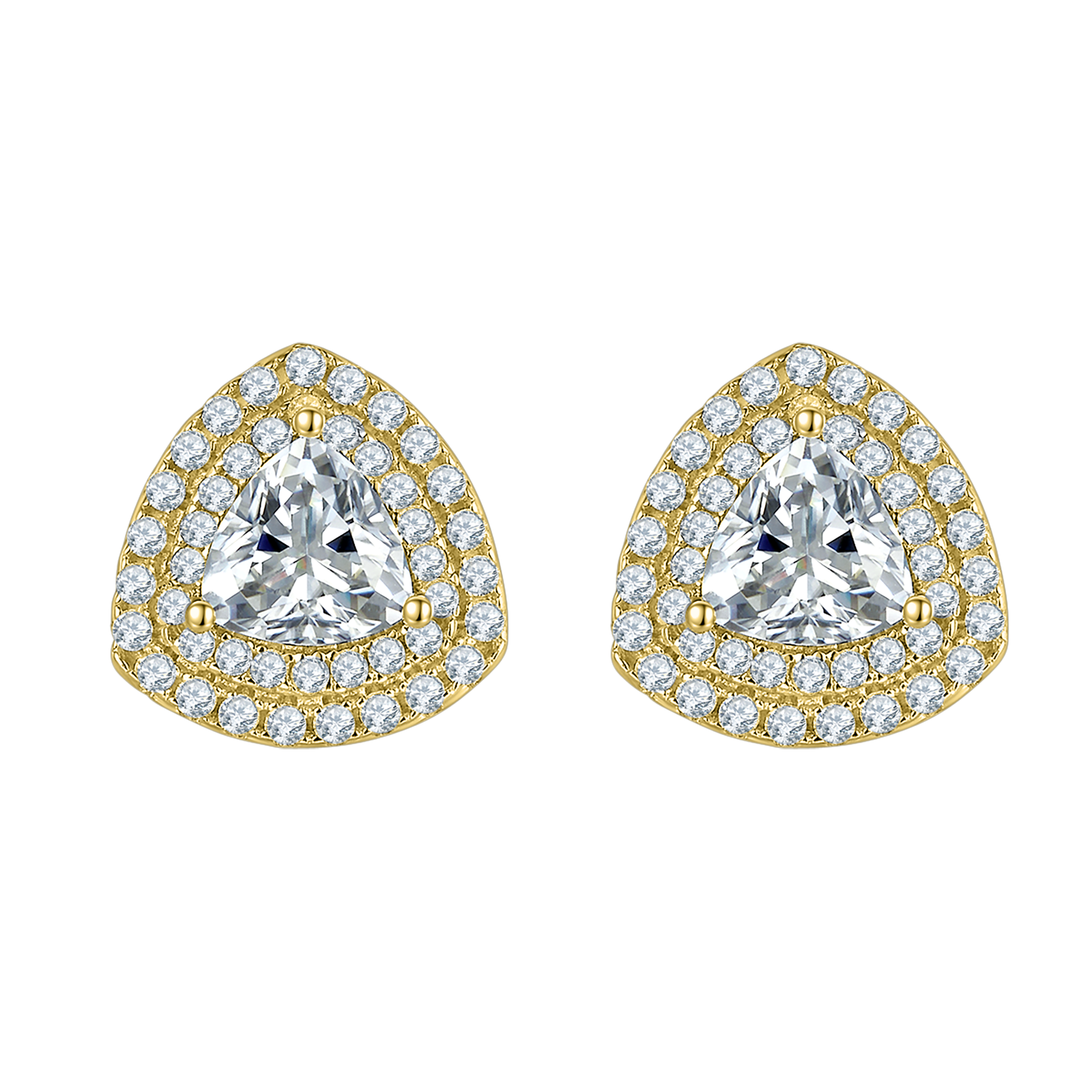 Triangle Lab Grown Diamond 14K Gold Stud Earrings