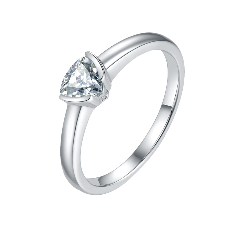 Triangle Shape lab-grown diamond Solitaire Ring