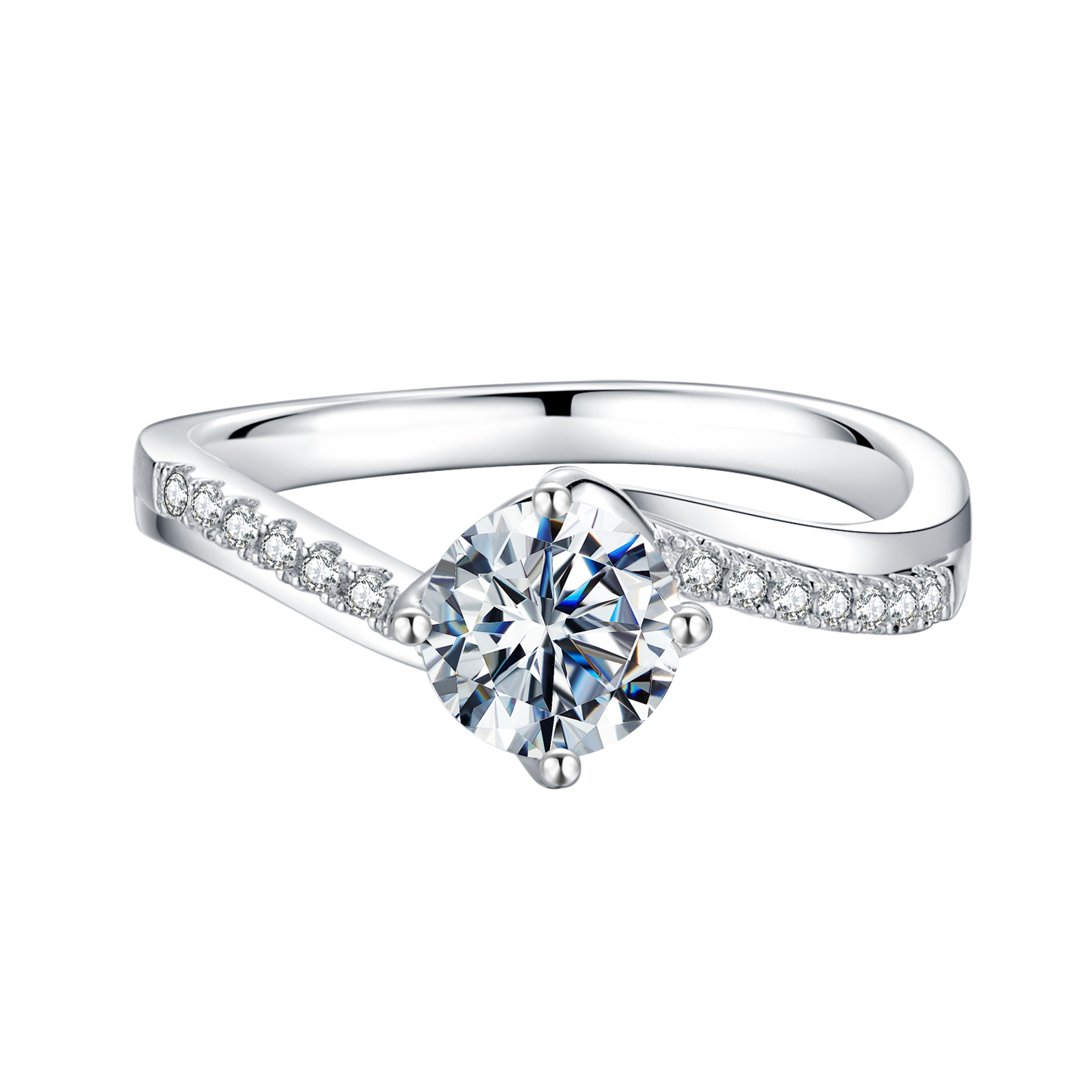 Twisted Lab Grown Diamond Engagement Ring