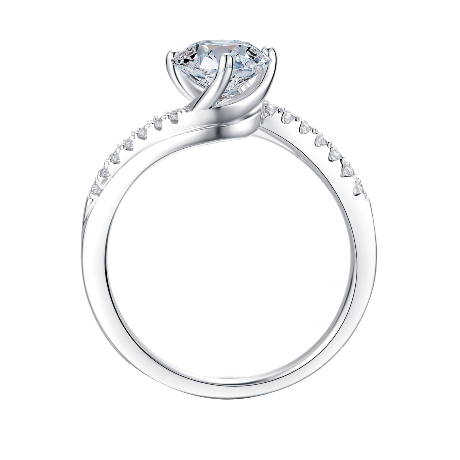 Twisted Lab Grown Diamond Engagement Ring