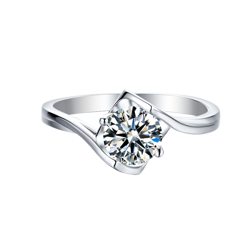 Twist Vine Round Lab Diamond Solitaire Engagement Ring -Romance Series 2