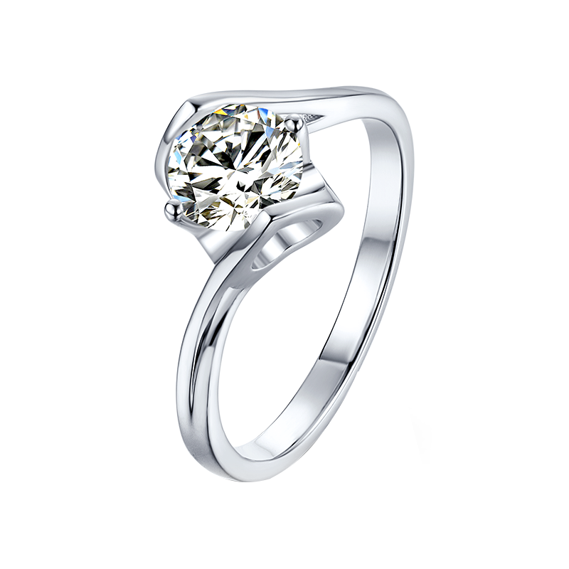 Twist Vine Round Lab Diamond Solitaire Engagement Ring -Romance Series 2