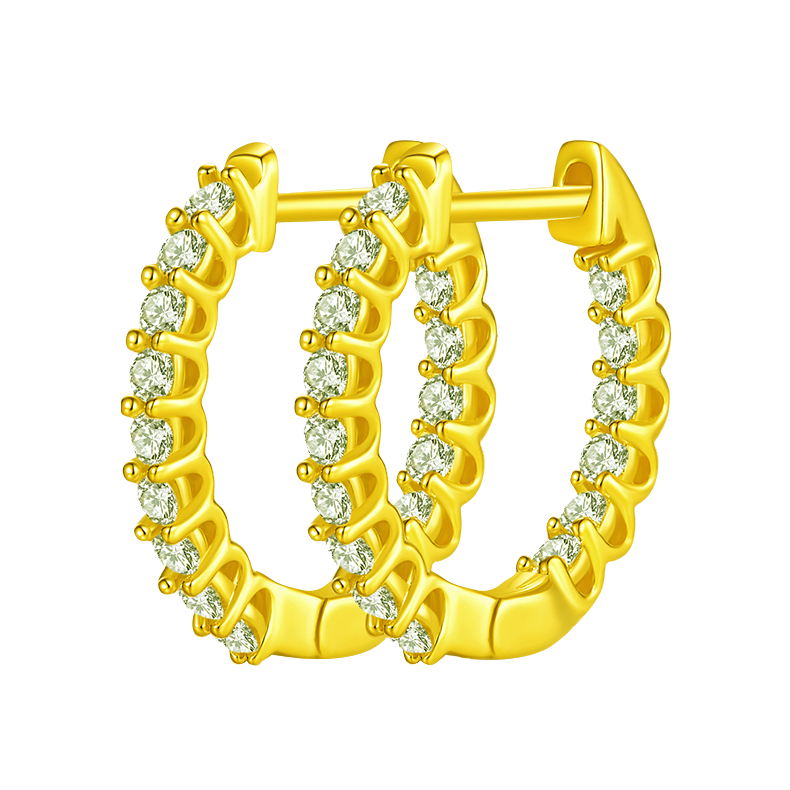 U-Prong Diamond Hoop Earrings