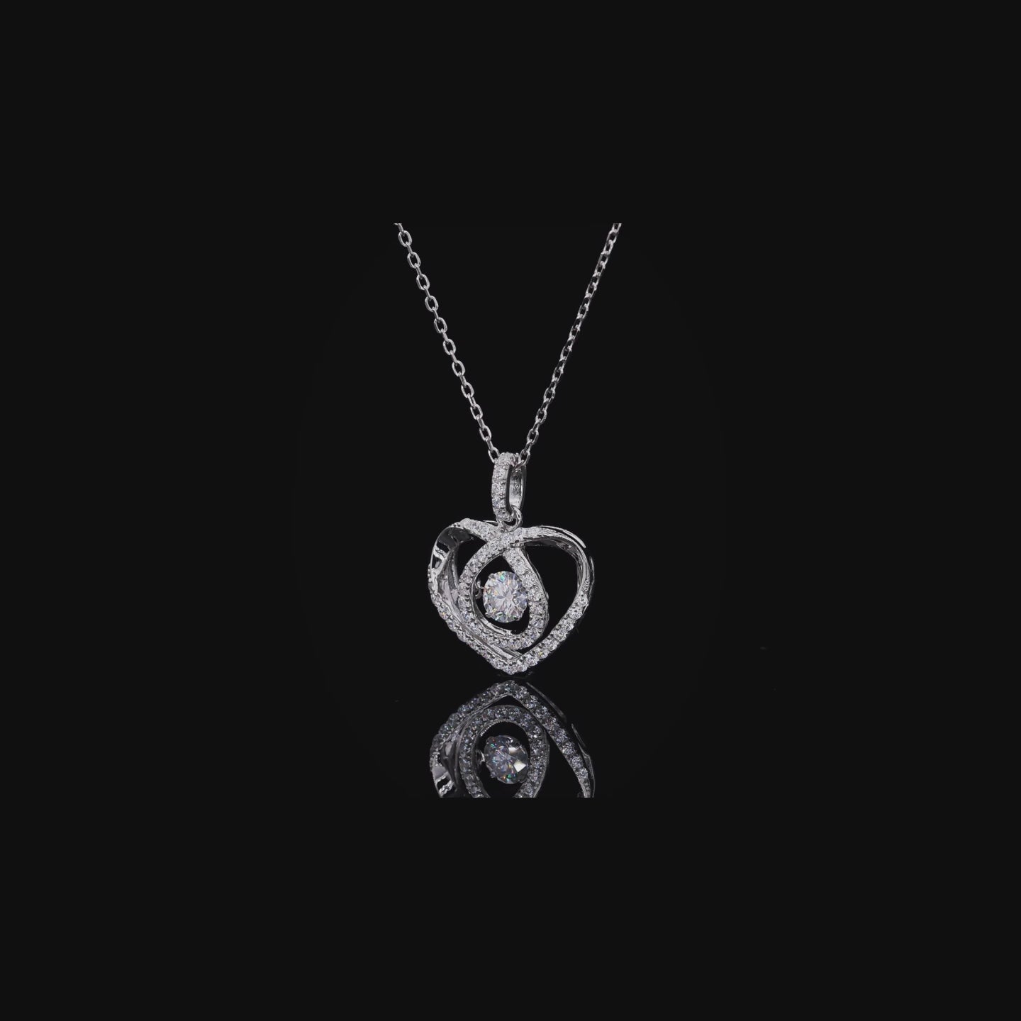 Heart Lab Grown Diamond 14K Gold Halo Pendant Necklace