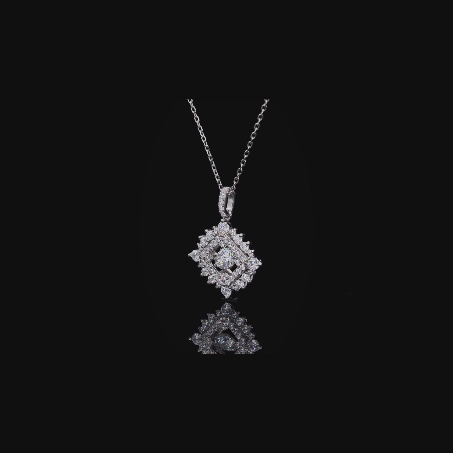 Sparkling Lab Grown Diamond 14K Gold Pendant Necklace