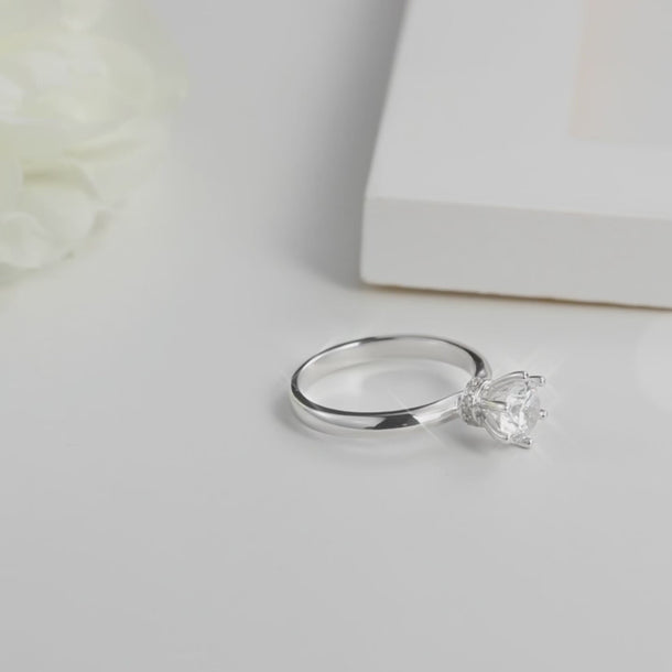 Six-Prong Round Lab-Grown Diamond Engagement Ring